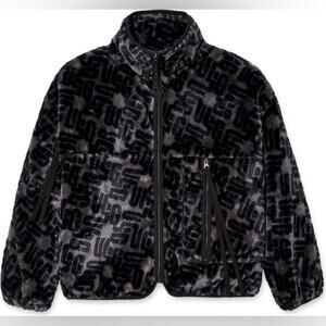 UGG Women’s Marlene Monogram Sherpa Jacket | Color: Black/Grey NRW/NWT!!🖤🩶🖤🩶